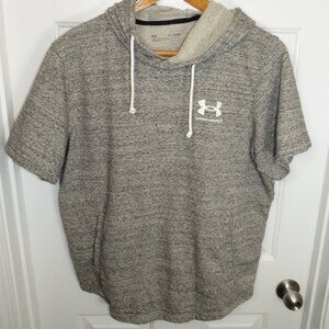 Under Armour Men's UA Rival Terry Short Sleeve Hoodie XL Heather Gray Loose Fit